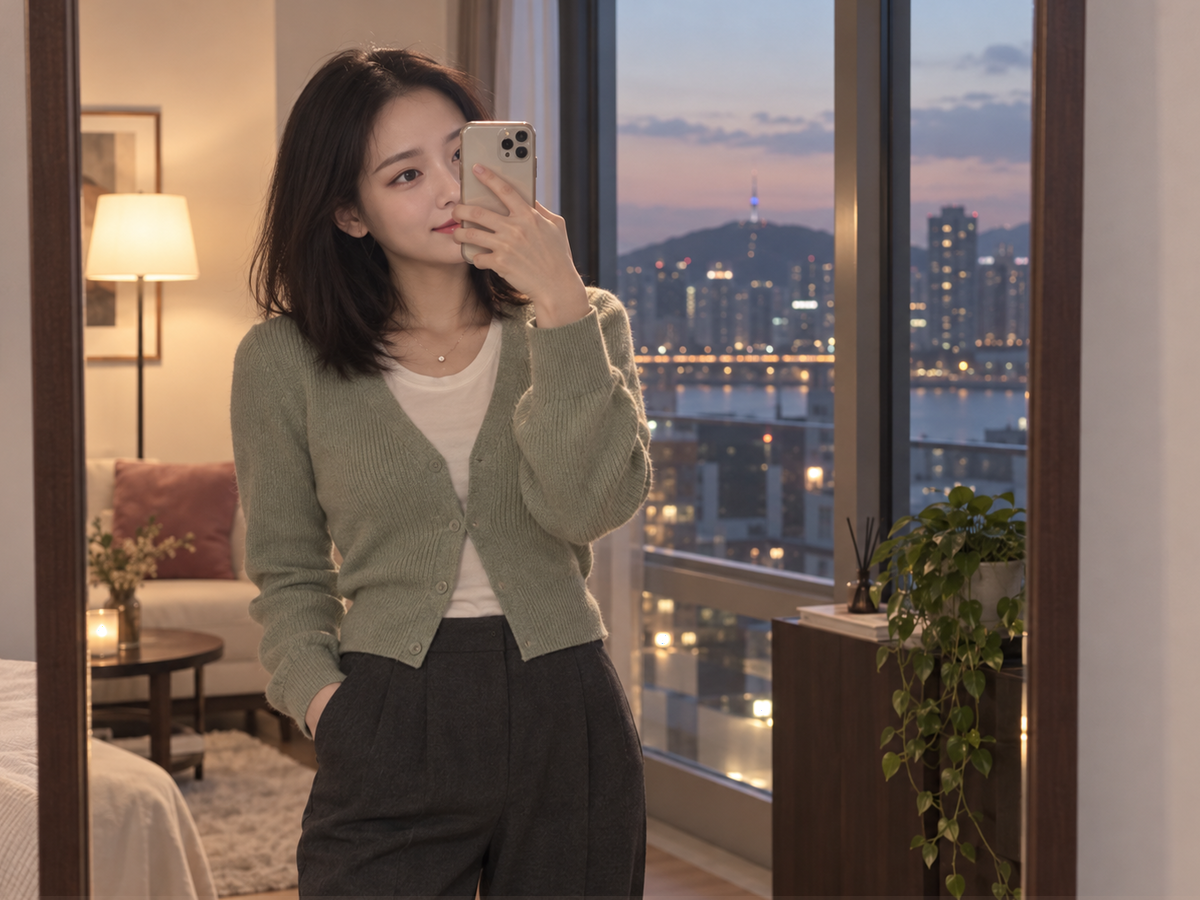 경기도 수원시 영통구 영통 이동과 방문 일정을 안내하는 젊은 성인 한국 여성 관리사